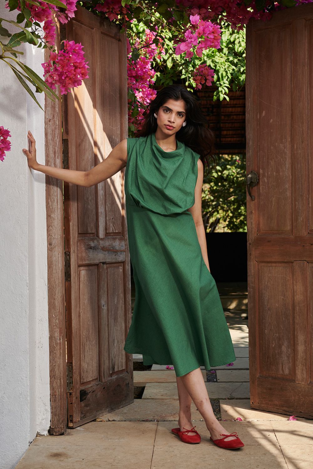 Buy Thyme Co-Linen Cowl Neck Dress from C&W