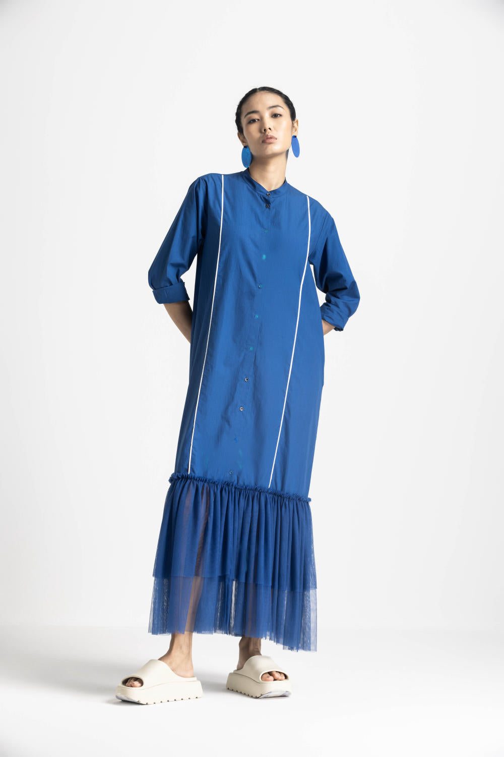 Buy BOTTOM FRILL DRESS - ELECTRIC BLUE from C&W