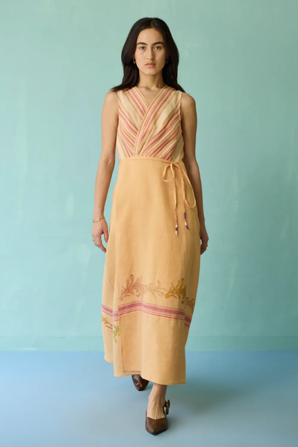 long a line dresses Corset-Back Long A-Line Prom Dress with Side Pockets Sage / XLarge main image 0