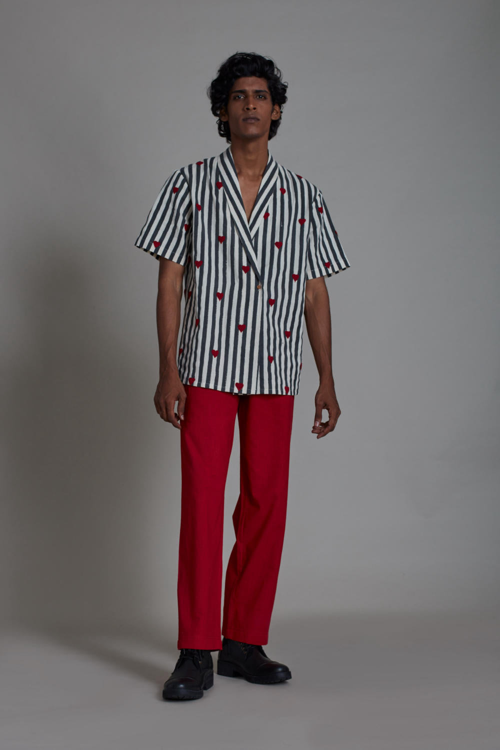 Red and white striped best sale pajamas mens