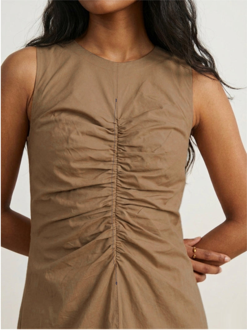 Sarah Sand Beige Dress poplin dress by Doodlage in beige for women Worldwide