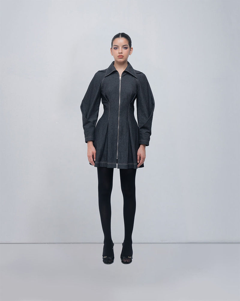 Tess Dress viscose by Leh Studios in charcoal grey for women Worldwide