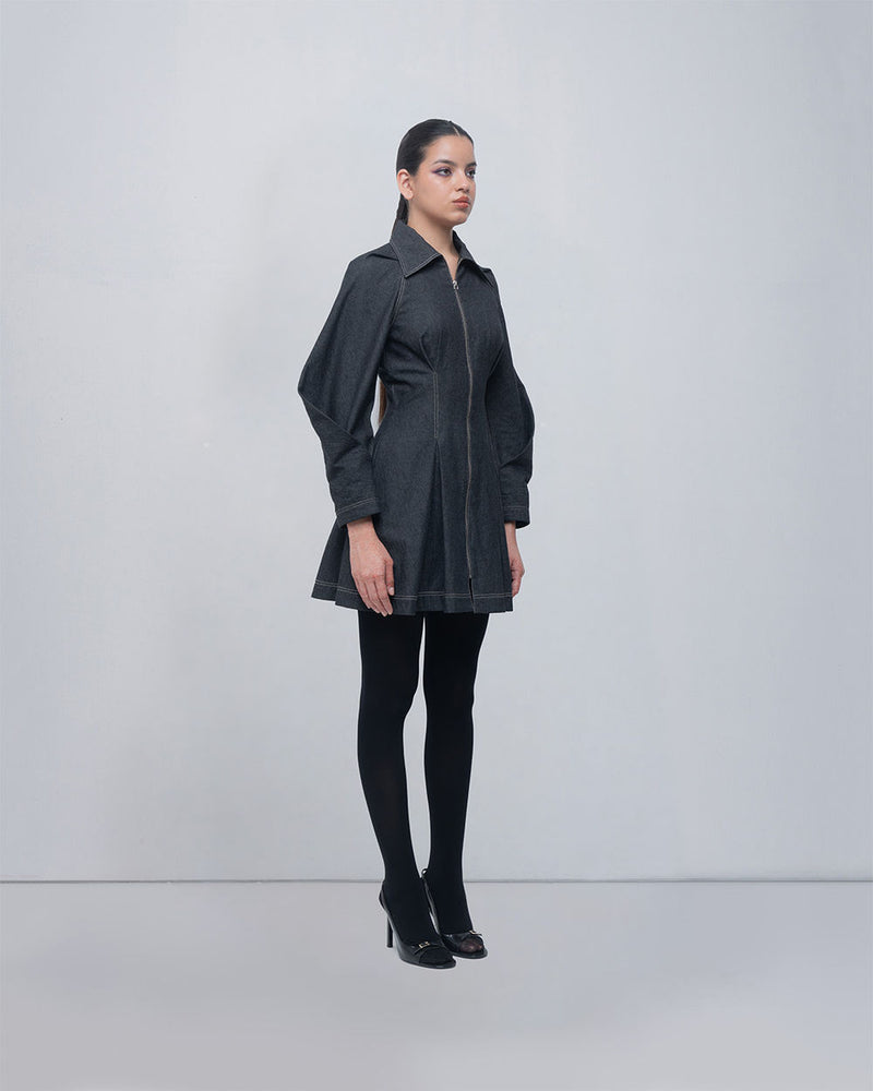 Tess Dress viscose by Leh Studios in charcoal grey for women Worldwide