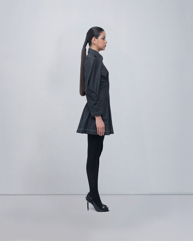 Tess Dress viscose by Leh Studios in charcoal grey for women Worldwide