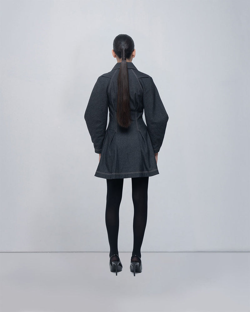Tess Dress viscose by Leh Studios in charcoal grey for women Worldwide
