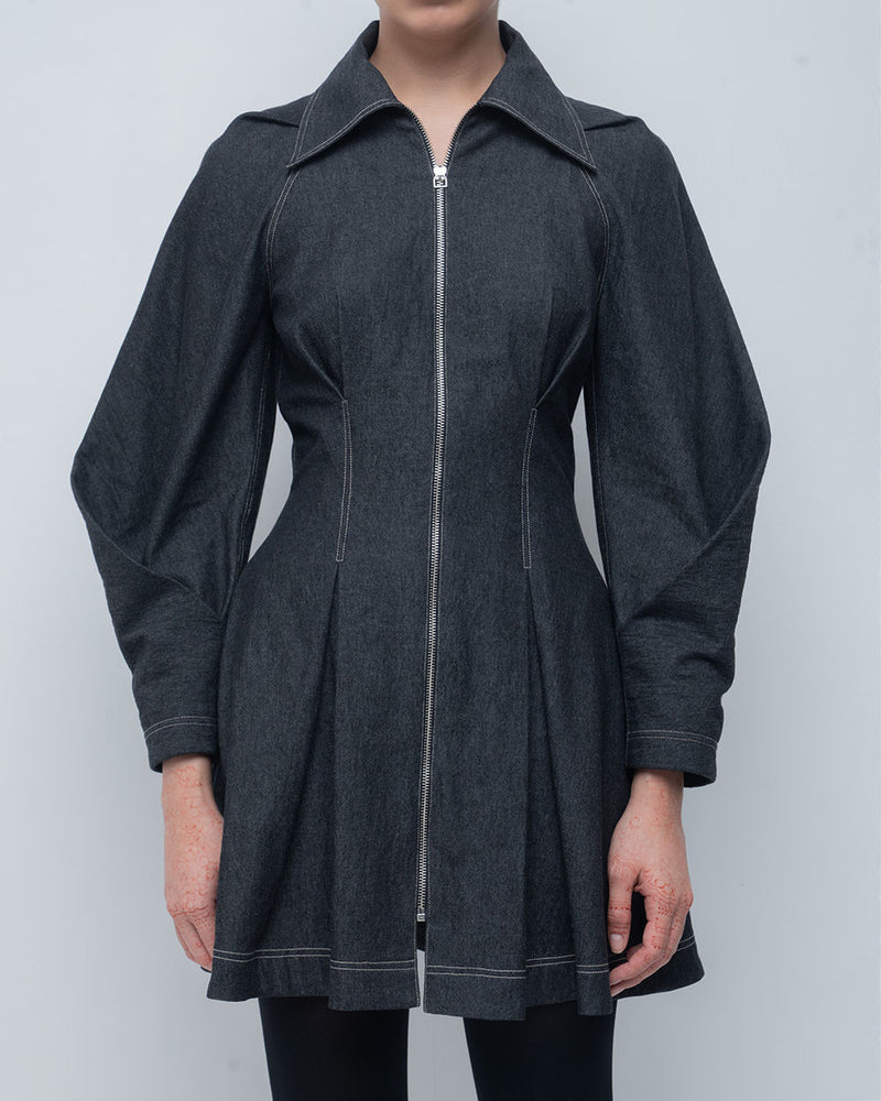 Tess Dress viscose by Leh Studios in charcoal grey for women Worldwide