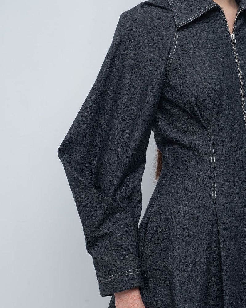 Tess Dress viscose by Leh Studios in charcoal grey for women Worldwide