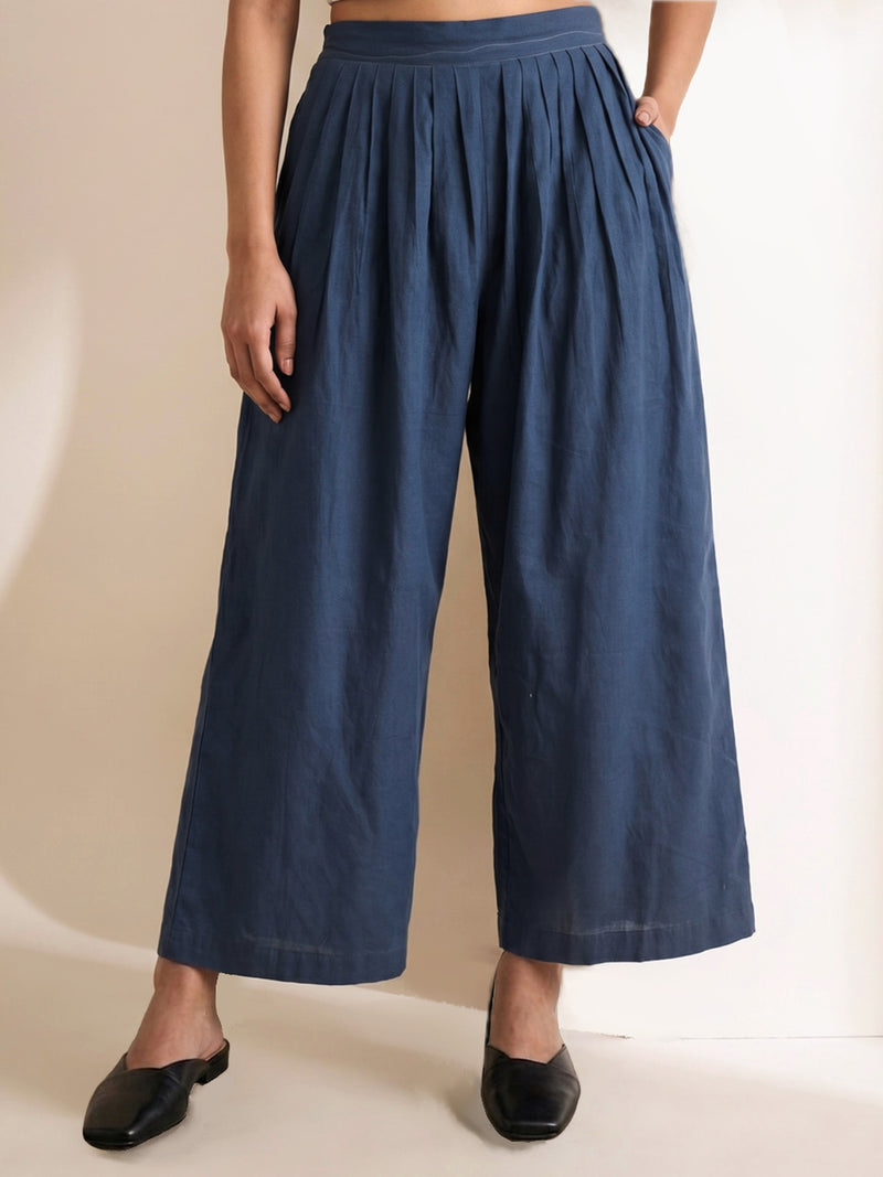 Aurora Muted Indigo Pants hemploop, lyocell pant/trouser by Doodlage in indigo for women Worldwide