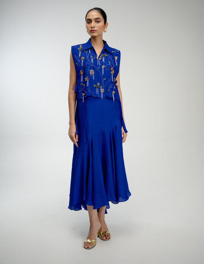 Thread Story Set mulberry silk dress by Ode to Odd in blue for women Worldwide