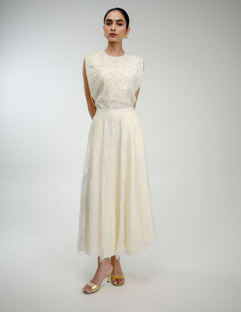 Old Rose Skirt mulberry silk skirt by Ode to Odd in off white for women Worldwide