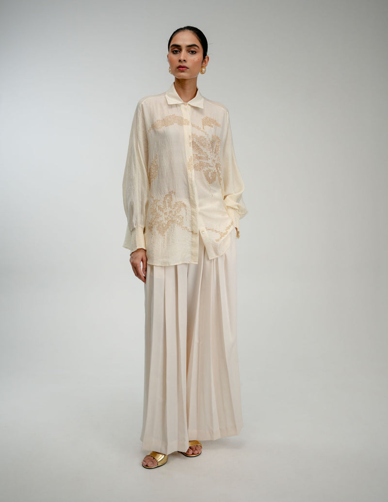 The Afternoon Shirt mulberry silk top/shirt by Ode to Odd in off white for women Worldwide