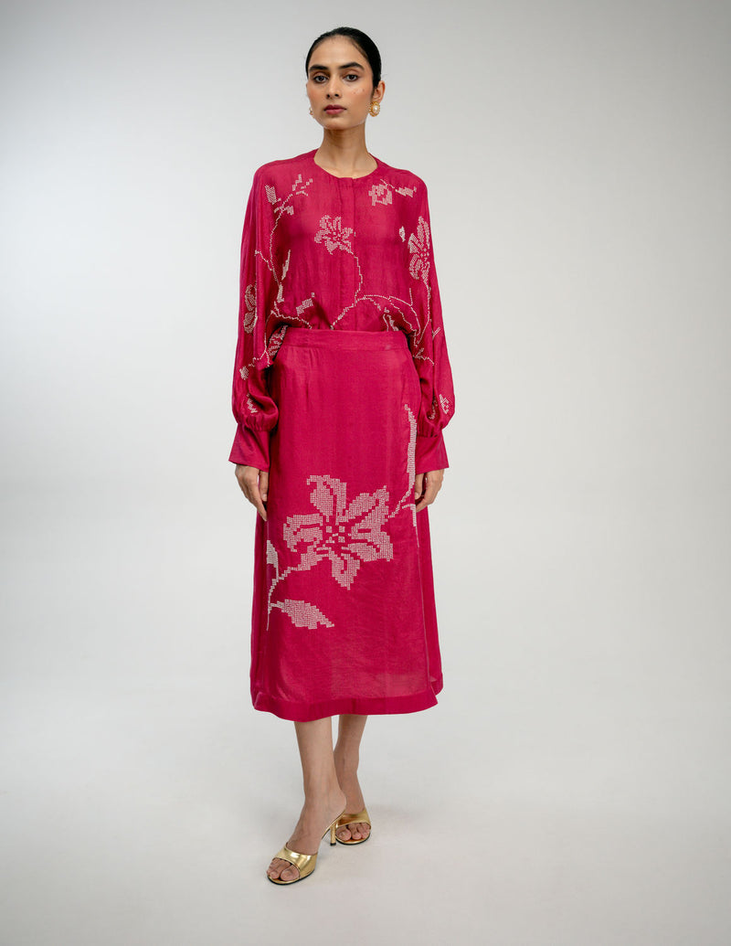 Yours Again Skirt mulberry silk skirt by Ode to Odd in pink for women Worldwide