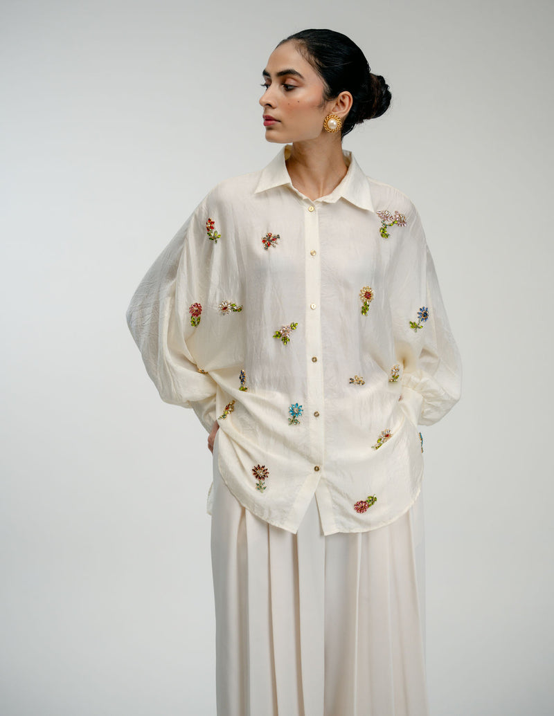 Once Again Shirt mulberry silk top/shirt by Ode to Odd in off white for women Worldwide