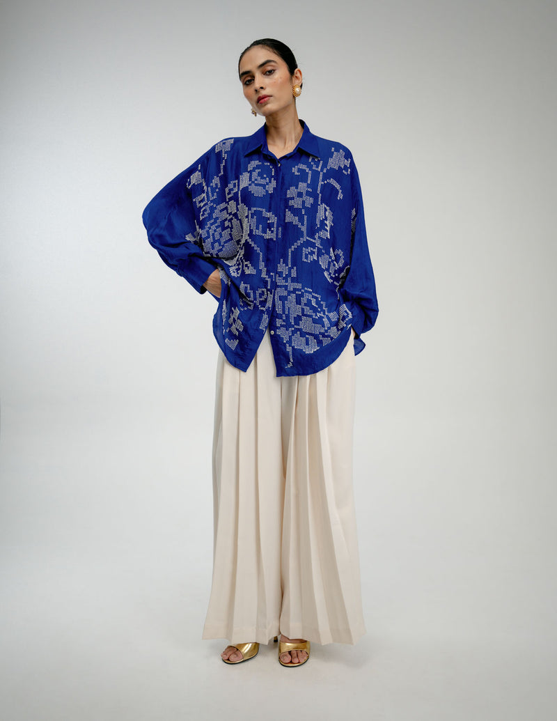 Old Charm Shirt mulberry silk top/shirt by Ode to Odd in blue for women Worldwide