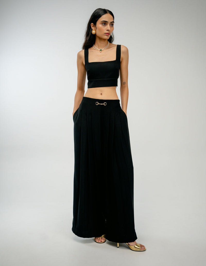 Linger Pants japanese crepe pant/trouser by Ode to Odd in black for women Worldwide