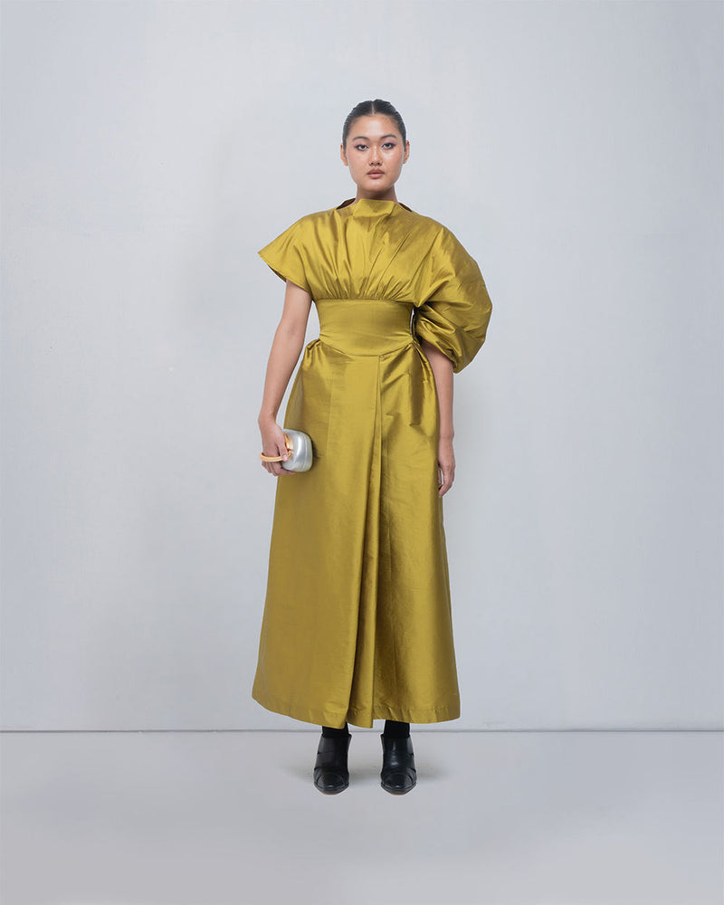 Diana Dress viscose by Leh Studios in green for women Worldwide