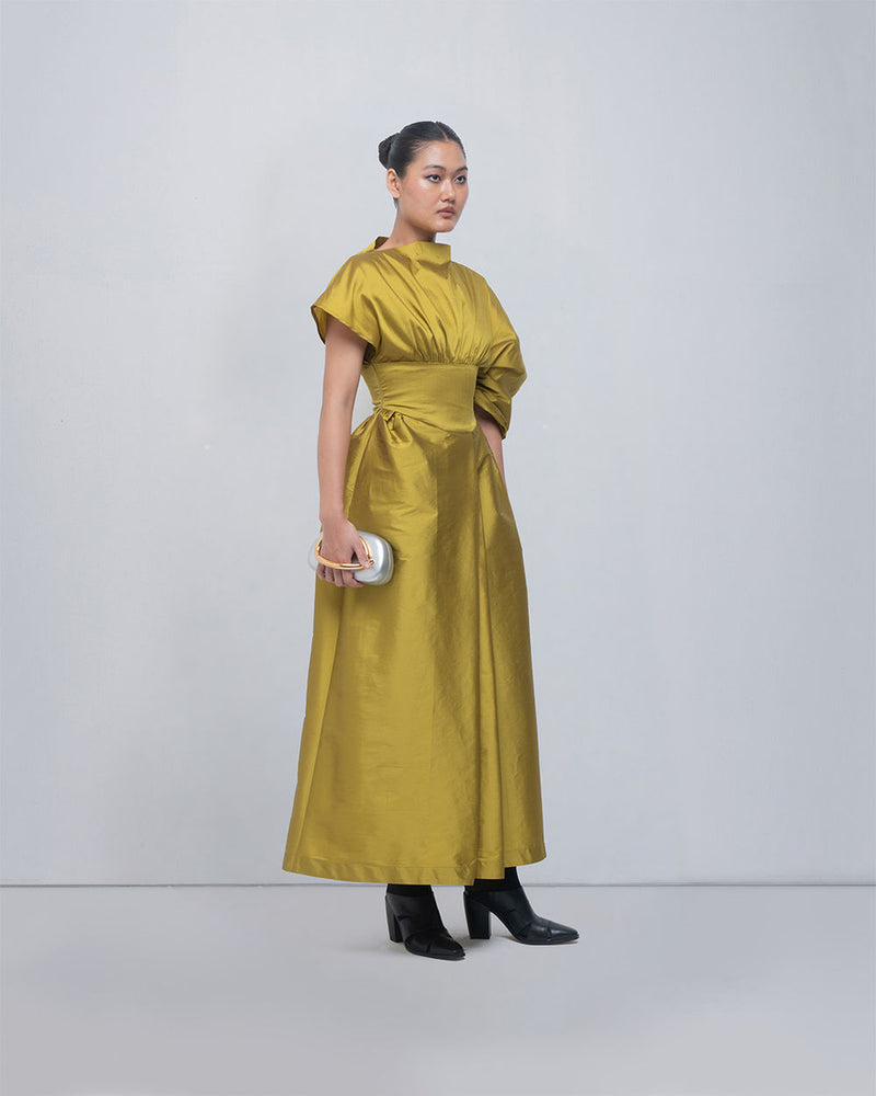 Diana Dress viscose by Leh Studios in green for women Worldwide