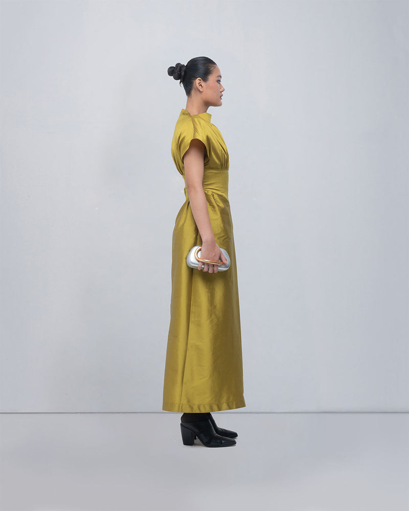 Diana Dress viscose by Leh Studios in green for women Worldwide