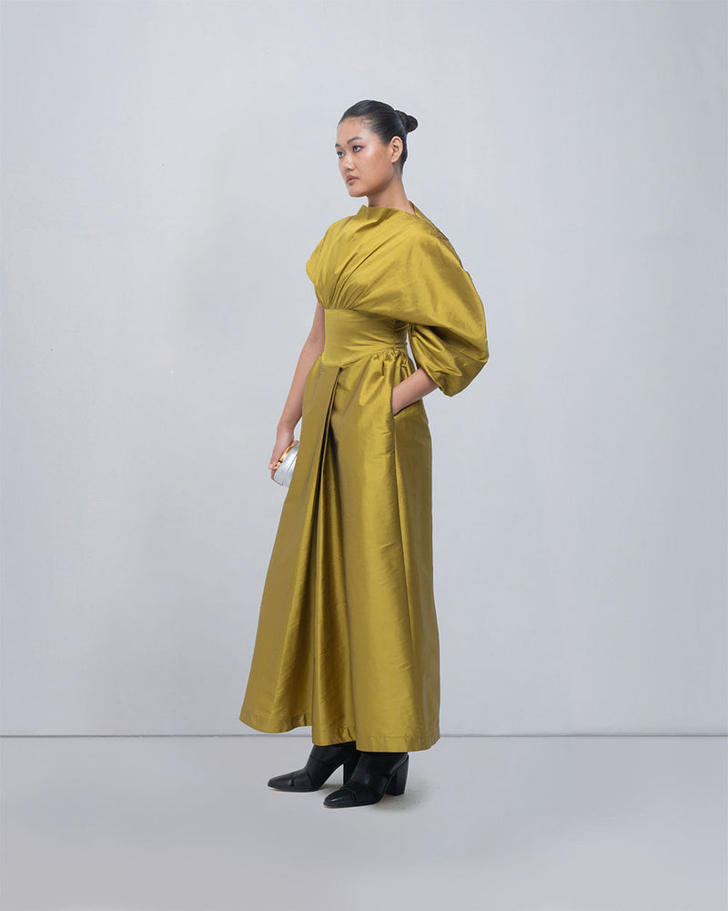 Diana Dress viscose by Leh Studios in green for women Worldwide