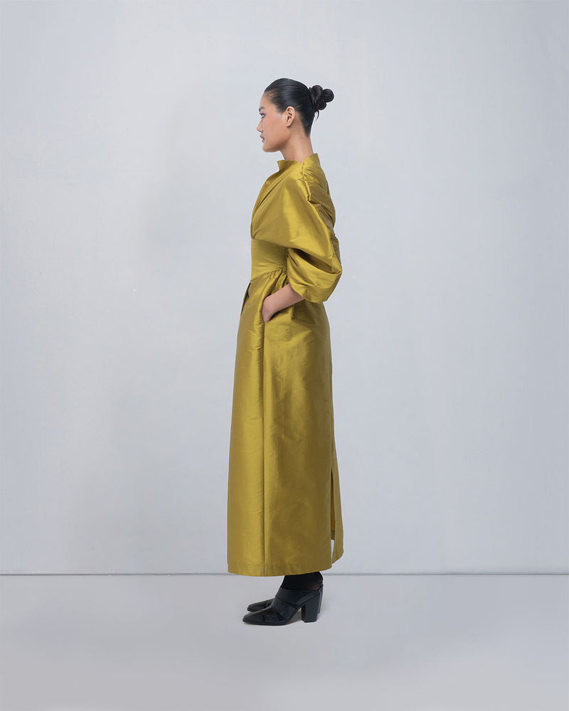 Diana Dress viscose by Leh Studios in green for women Worldwide