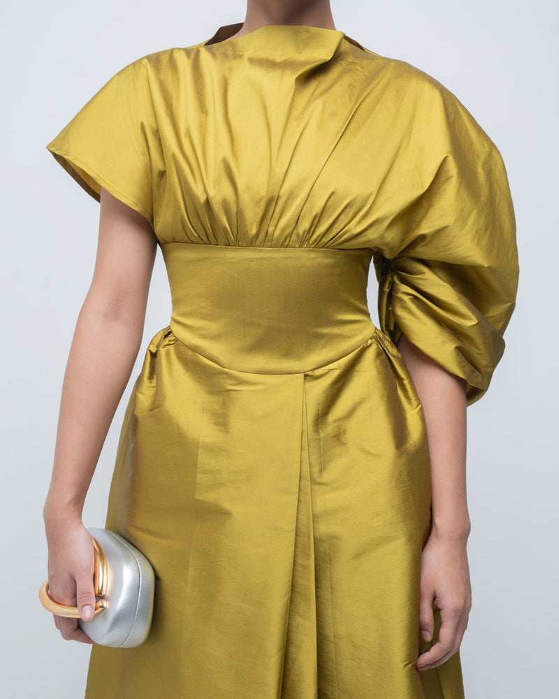 Diana Dress viscose by Leh Studios in green for women Worldwide
