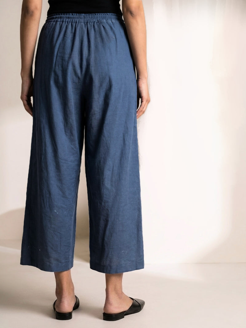 Aurora Muted Indigo Pants hemploop, lyocell pant/trouser by Doodlage in indigo for women Worldwide