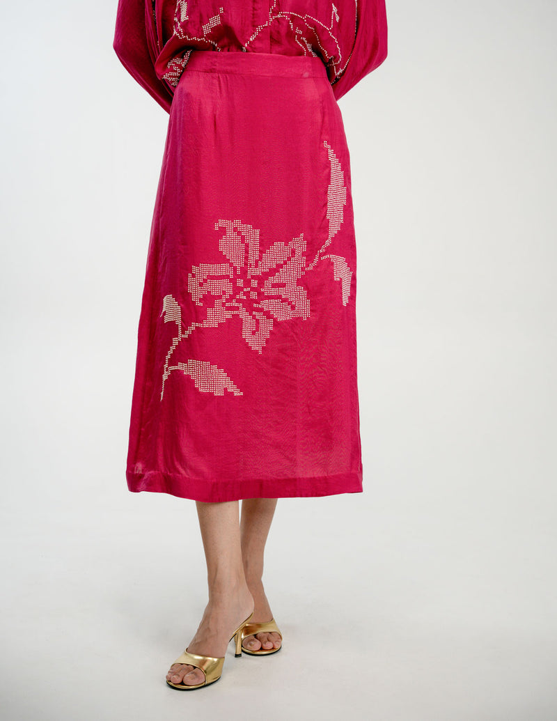 Yours Again Skirt mulberry silk skirt by Ode to Odd in pink for women Worldwide