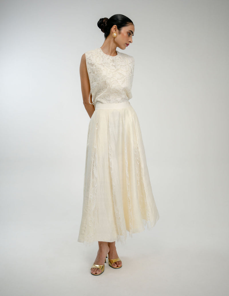 Old Rose Skirt mulberry silk skirt by Ode to Odd in off white for women Worldwide