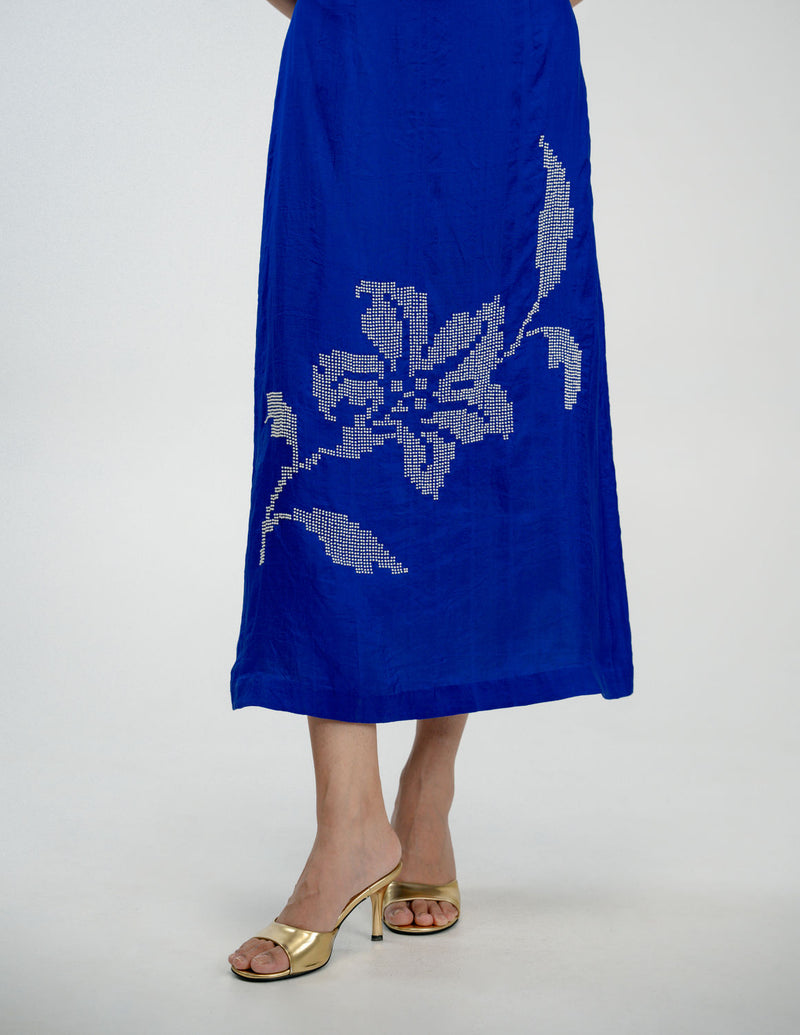 Memory Book Skirt mulberry silk skirt by Ode to Odd in blue for women Worldwide