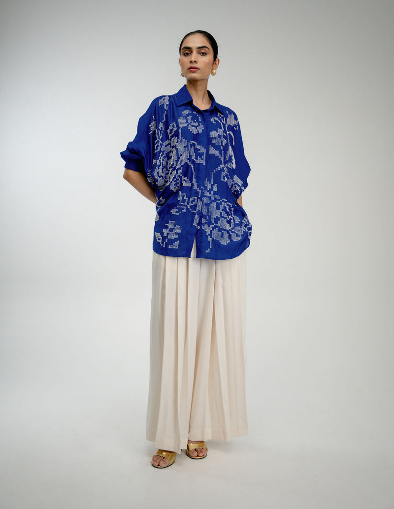 Old Charm Shirt mulberry silk top/shirt by Ode to Odd in blue for women Worldwide