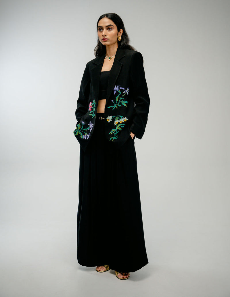 Still Loved Set japanese crepe co-ord set by Ode to Odd in black for women Worldwide