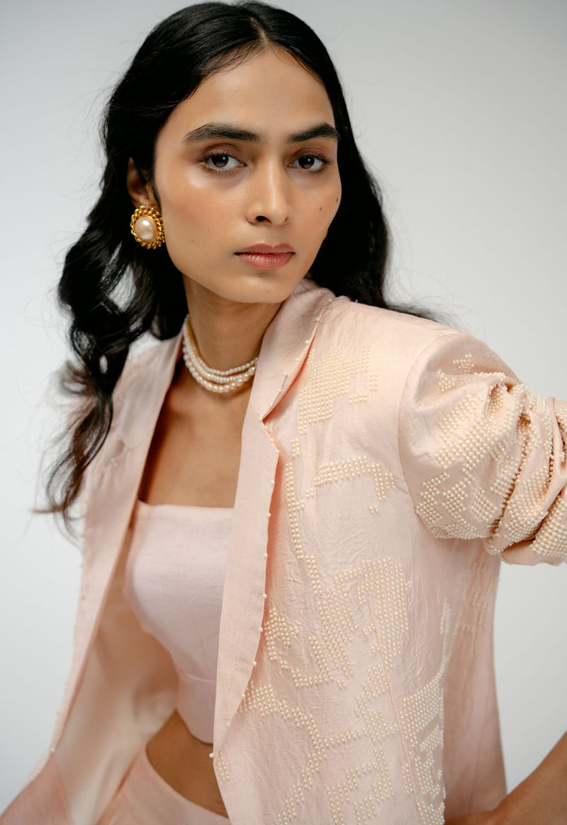 Still Here Jacket mulberry silk jacket/overlay by Ode to Odd in pink for women Worldwide