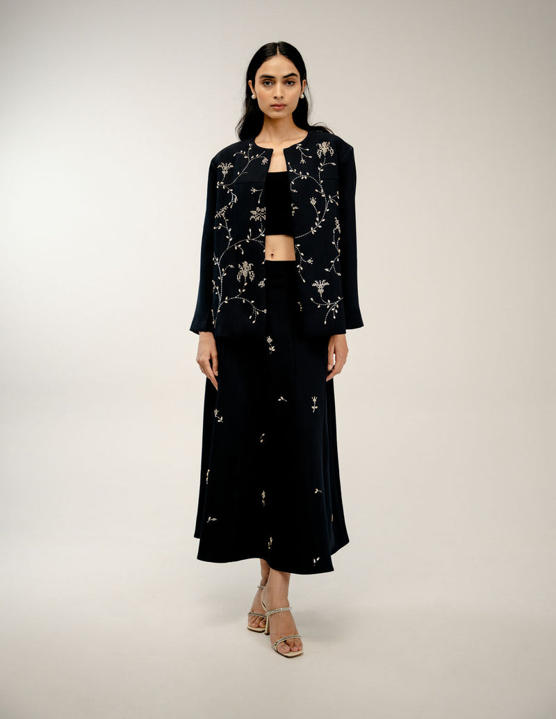 Old Pages Jacket japanese crepe jacket/overlay by Ode to Odd in navy blue for women Worldwide
