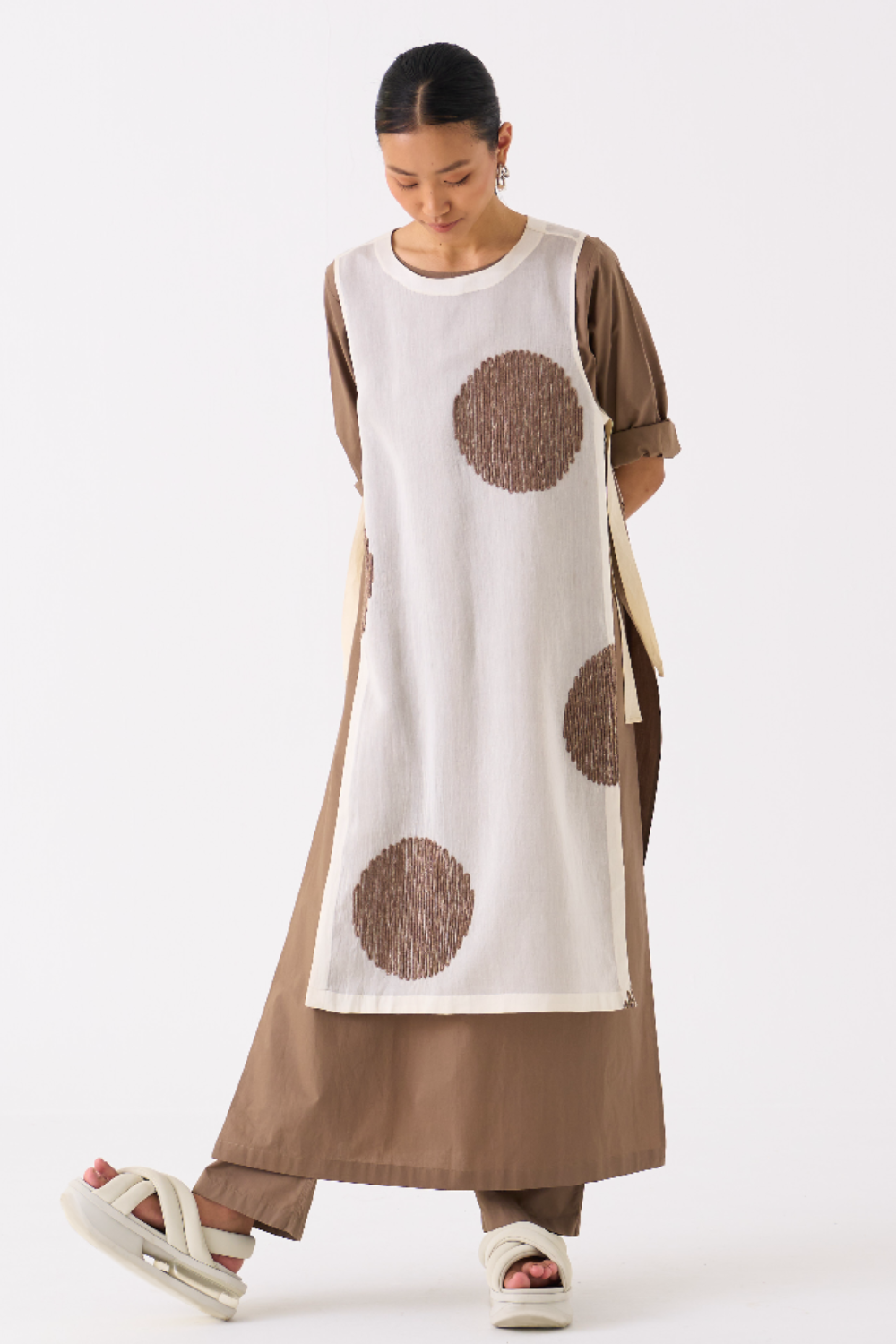 SIDE TIE OVERLAY TUNIC-OVERLAY : IVORY
TUNIC : CEDAR