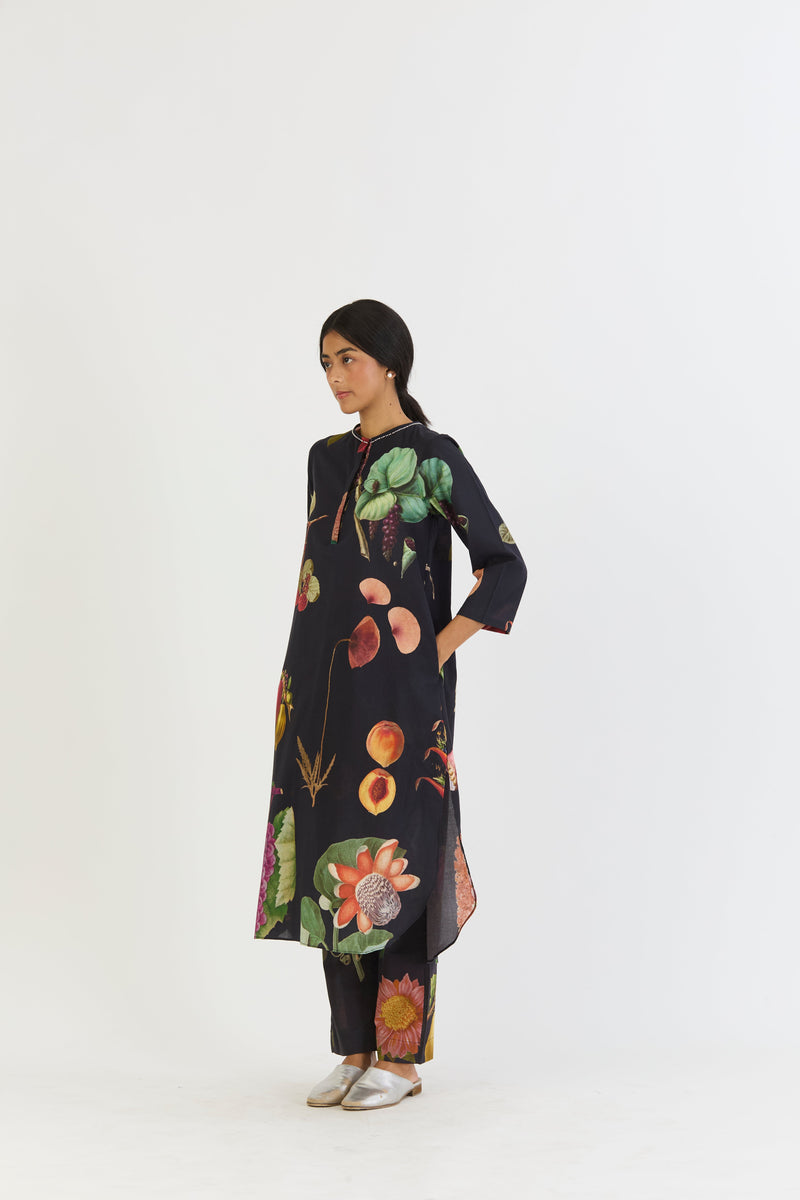 PLUM LONG KURTA SET cotton by Yam for women Worldwide