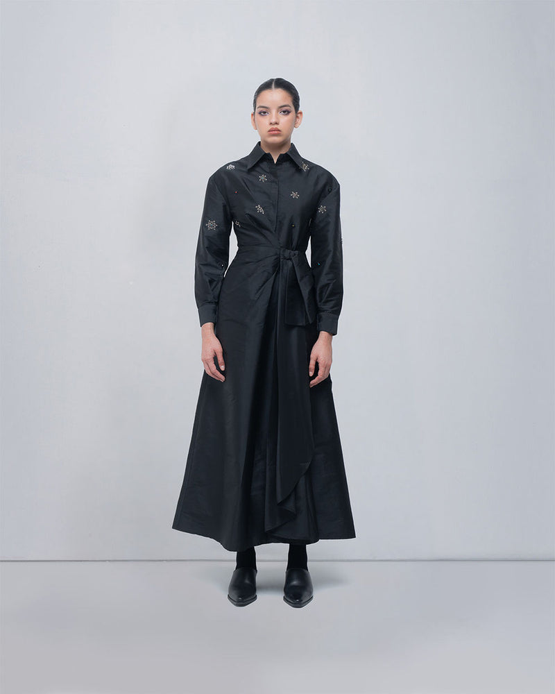 Gabrielle Draped Dress viscose by Leh Studios in black for women Worldwide