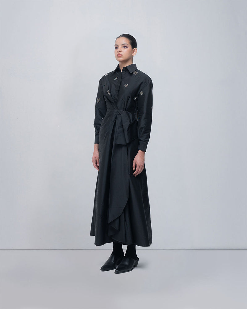 Gabrielle Draped Dress viscose by Leh Studios in black for women Worldwide