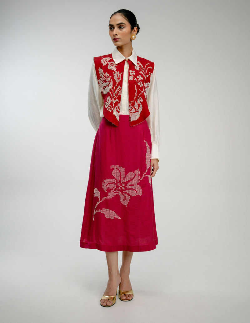 From Before Bib mulberry silk jacket/overlay by Ode to Odd in red for women Worldwide