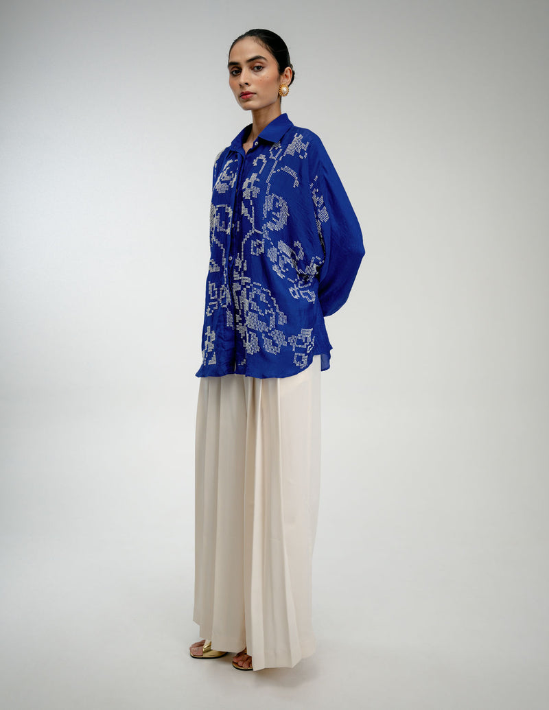 Old Charm Shirt mulberry silk top/shirt by Ode to Odd in blue for women Worldwide