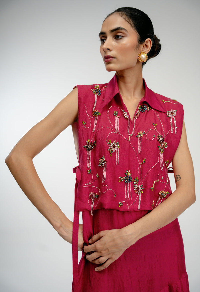 Found Again Set mulberry silk dress by Ode to Odd in pink for women Worldwide