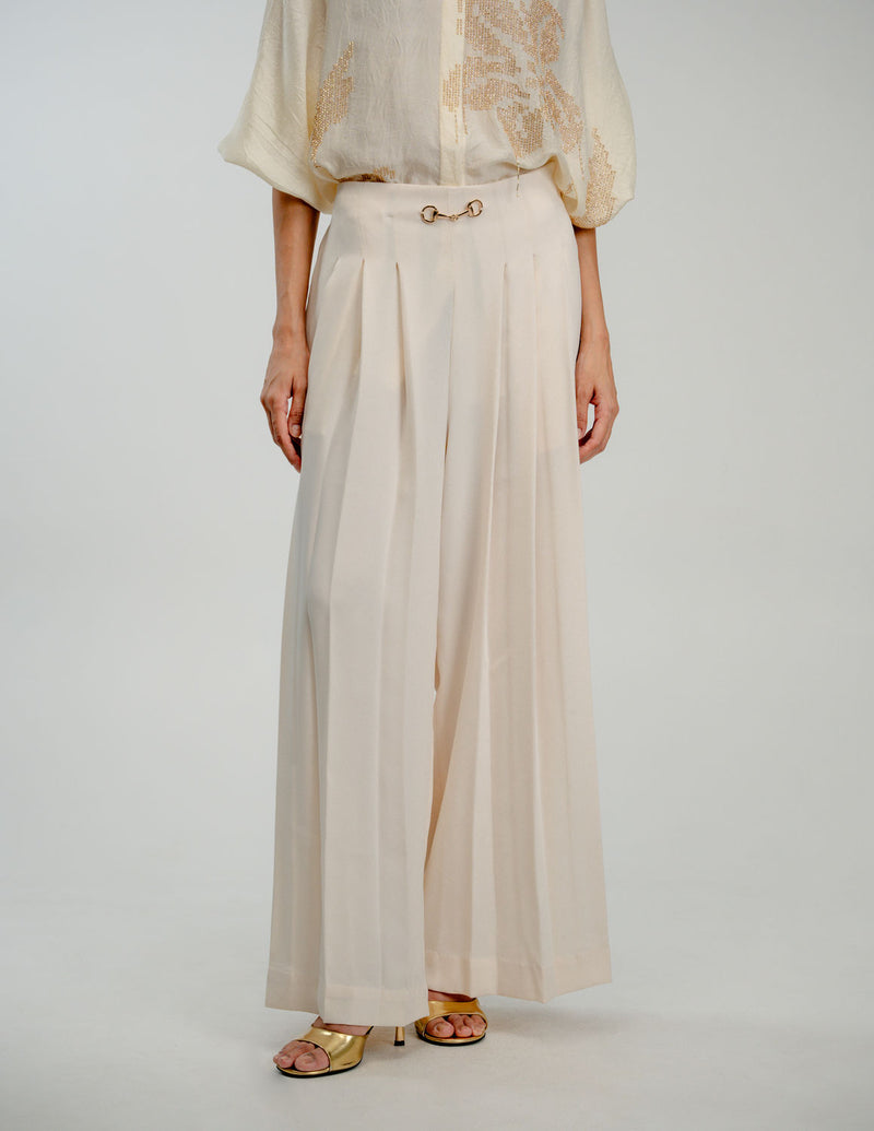 Pause Pants japanese crepe pant/trouser by Ode to Odd in off white for women Worldwide