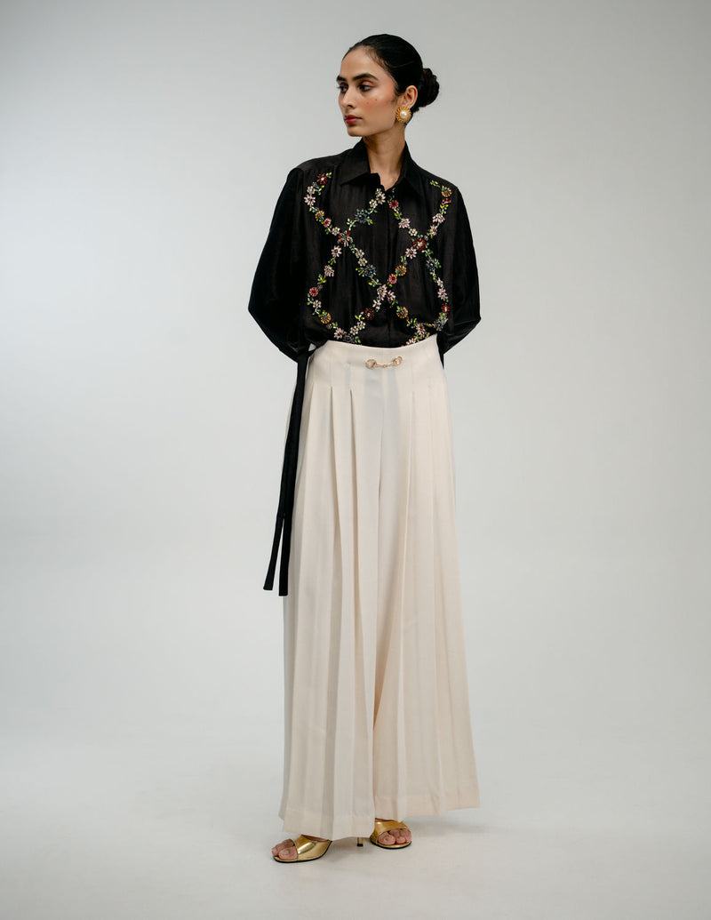 Wild Garden Shirt mulberry silk top/shirt by Ode to Odd in black for women Worldwide