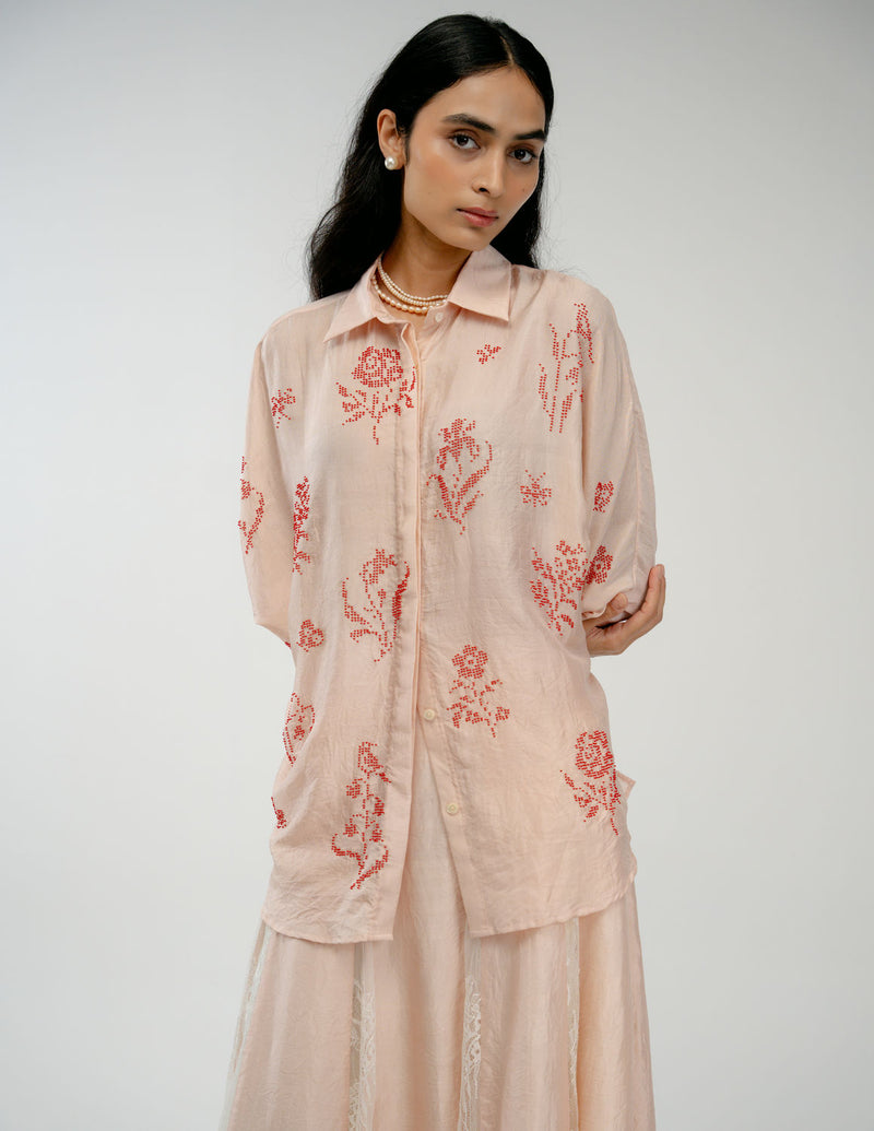 Old Garden Shirt mulberry silk top/shirt by Ode to Odd in pink for women Worldwide