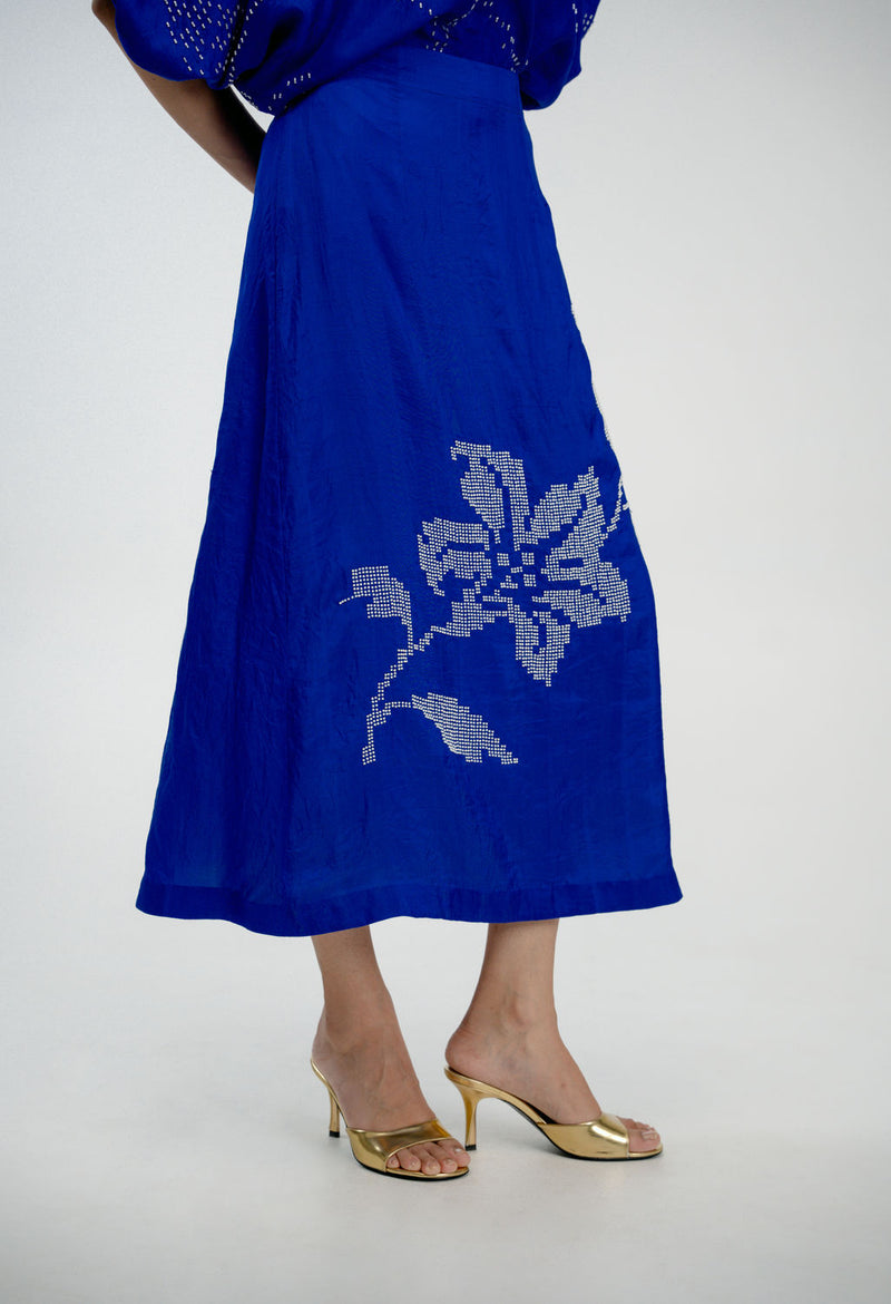 Memory Book Skirt mulberry silk skirt by Ode to Odd in blue for women Worldwide