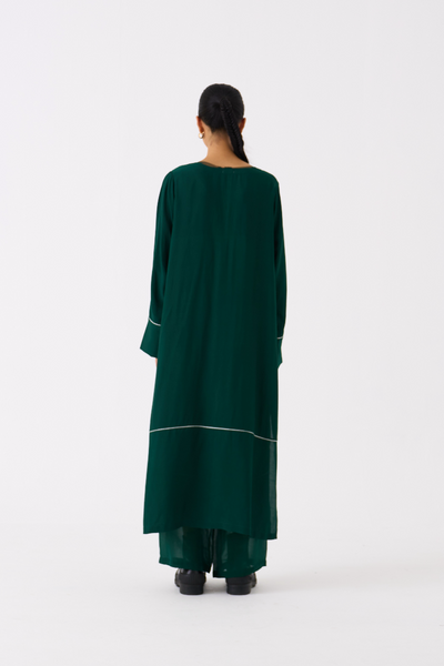 V-NECK KAFTAN CO-ORD 
(SET OF 2)-DARK GREEN