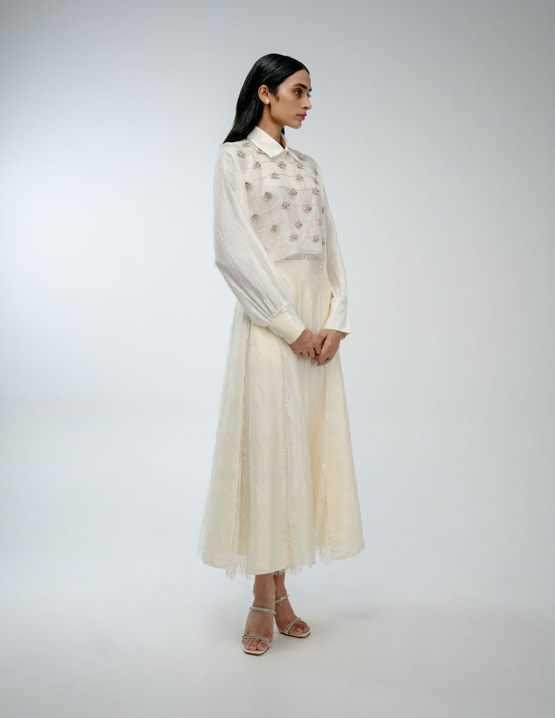 Old Rose Skirt mulberry silk skirt by Ode to Odd in off white for women Worldwide