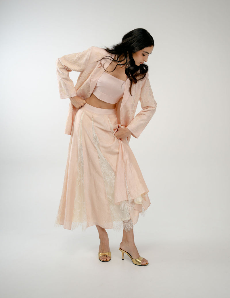 Still Here Set mulberry silk co-ord set by Ode to Odd in pink for women Worldwide