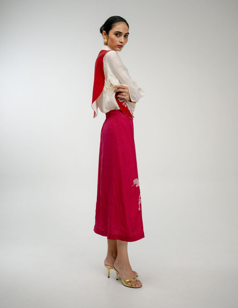 From Before Set mulberry silk co-ord set by Ode to Odd in red for women Worldwide