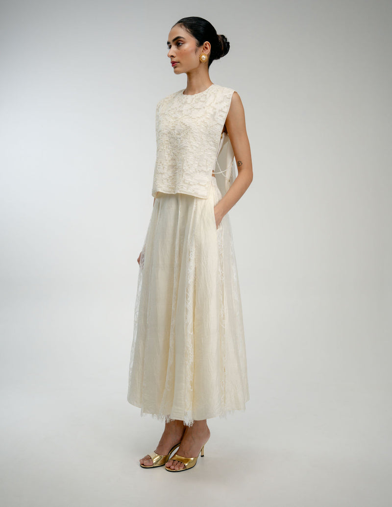 Love Letter Bib mulberry silk jacket/overlay by Ode to Odd in off white for women Worldwide