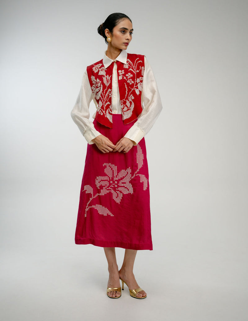 From Before Bib mulberry silk jacket/overlay by Ode to Odd in red for women Worldwide